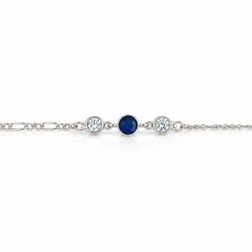 Royal Blue Solitaire 925 Sterling Silver Bhabhi Rakhi Bracelet