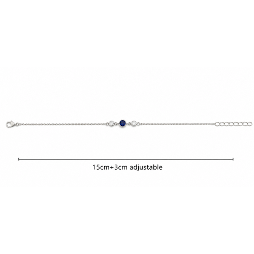 Royal Blue Solitaire 925 Sterling Silver Bhabhi Rakhi Bracelet