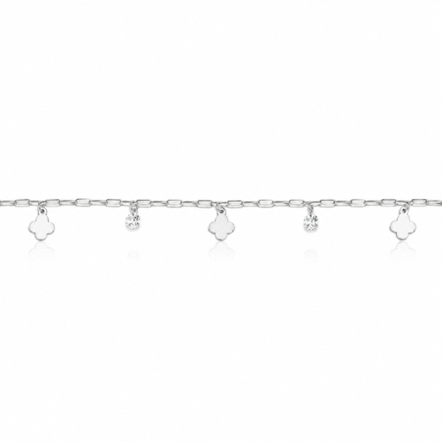 Dangling Quatrefoil 925 Sterling Silver Bhabhi Rakhi Bracelet – Premium Designer Rakhi