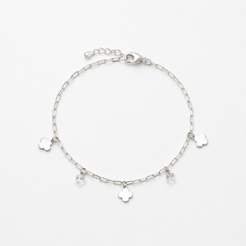 Dangling Quatrefoil 925 Sterling Silver Bhabhi Rakhi Bracelet – Premium Designer Rakhi