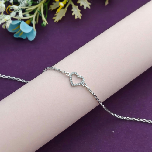 Timeless Heart Charm Bhabhi Rakhi Bracelet