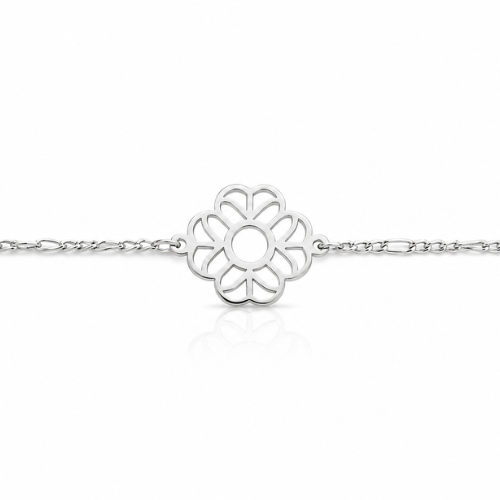 Minimal Floral Daisy 925 Sterling Silver Bhabhi Rakhi Bracelet – Premium Designer Rakhi