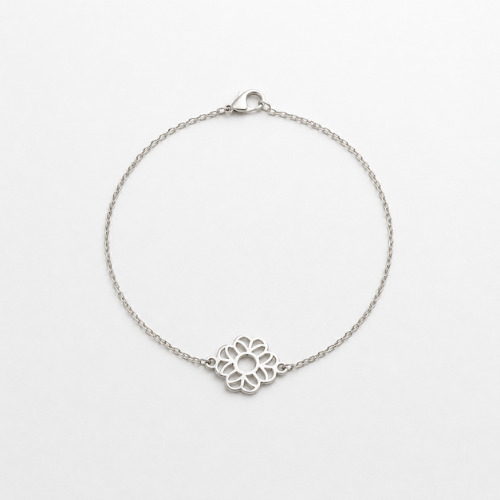 Minimal Floral Daisy 925 Sterling Silver Bhabhi Rakhi Bracelet – Premium Designer Rakhi