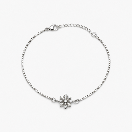 Elegant Floral Clover CZ 925 Sterling Silver Bhabhi Rakhi Bracelet – Premium Designer Rakhi