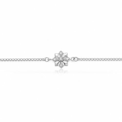 Elegant Floral Clover CZ 925 Sterling Silver Bhabhi Rakhi Bracelet – Premium Designer Rakhi