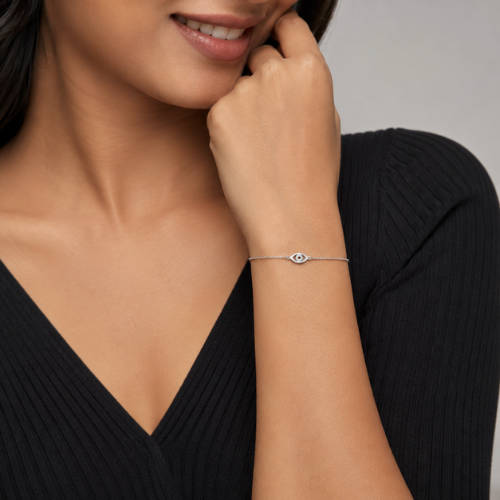 Protective Evil Eye 925 Sterling Silver Bracelet