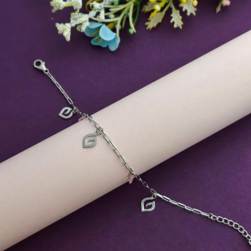 Nature Leaf 925 Sterling Silver Bracelet Rakhi