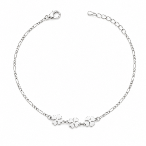 Lucky Triple Clover 925 Sterling Silver Bhabhi Rakhi Bracelet
