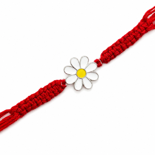 Cute Daisy Flower 925 Sterling Silver Kids Rakhi for Brother/sister – Premium Designer Rakhi