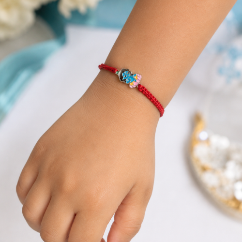Cute Bal Krishna Lotus Enamel 925 Sterling Silver Kids Rakhi for Brother – Premium Designer Rakhi  Alternative Product Names