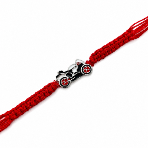 Racing Bike 925 Sterling Silver Kids Rakhi-handcrafted rakhi