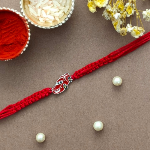 Racing Car Charm 925 Sterling Silver Rakhi