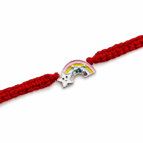 Cute Rainbow Unicorn Star Enamel 925 Sterling Silver Kids Rakhi for Brother – Premium Designer Rakhi