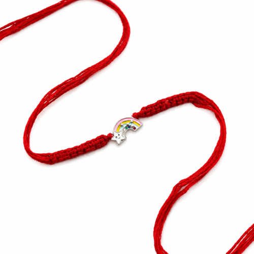Cute Rainbow Unicorn Star Enamel 925 Sterling Silver Kids Rakhi for Brother – Premium Designer Rakhi