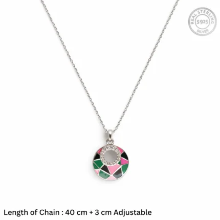 Colorful Enamel 92.5 Sterling Silver Necklace for Women