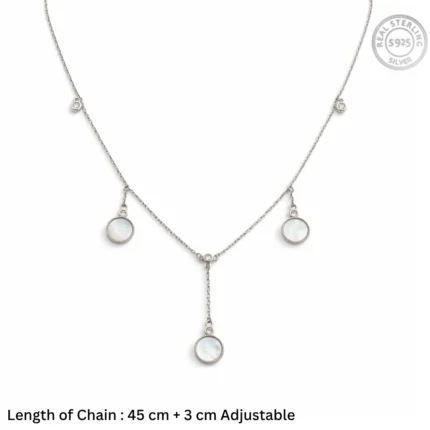 Mother of Pearl Dreamcatcher Lariat – 92.5 Sterling Silver Y-Necklace with Shimmering Shell Inlays and Crystal Accents